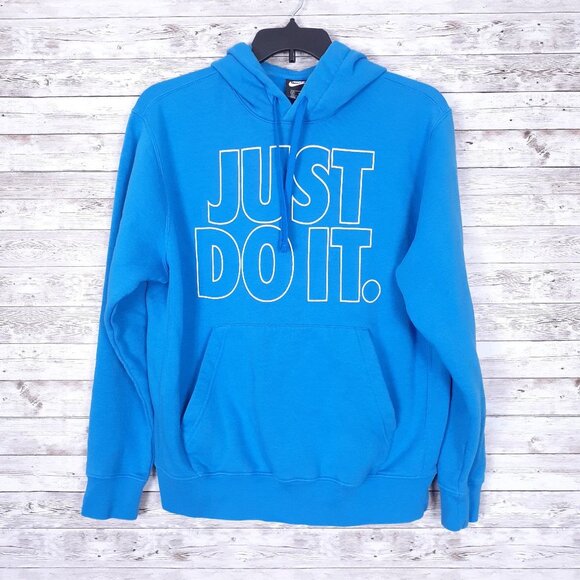 Nike Just Do It Hoodie M Blue 3 - Picture 1 of 5